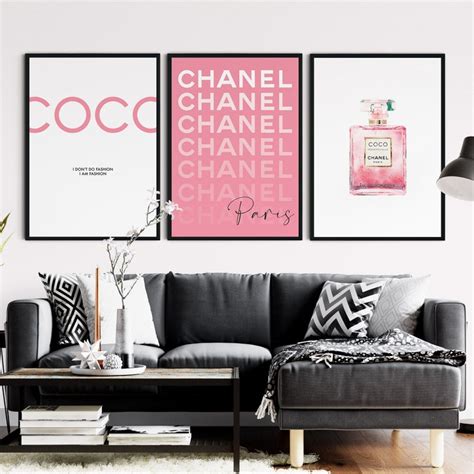 pink chanel wall decor|Chanel inspired home decor.